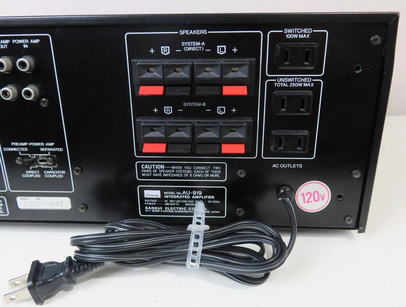 SANSUI AU-919 Amplificador Integrado 100 watts - Imagem 8