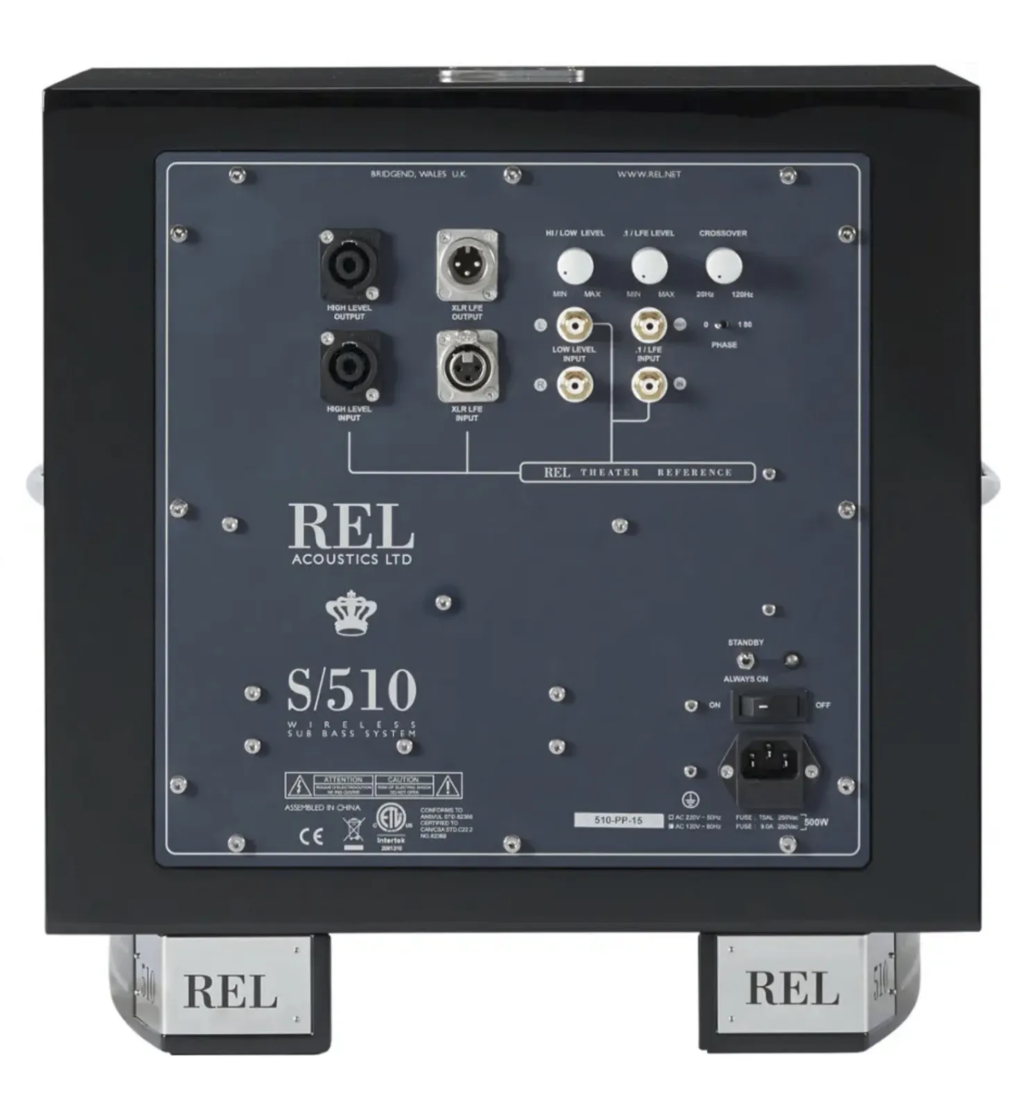 REL S510 - Subwoofer com Drive Ativo de 10" e Drive Passivo de 12", 500 watts, Black - Imagem 3