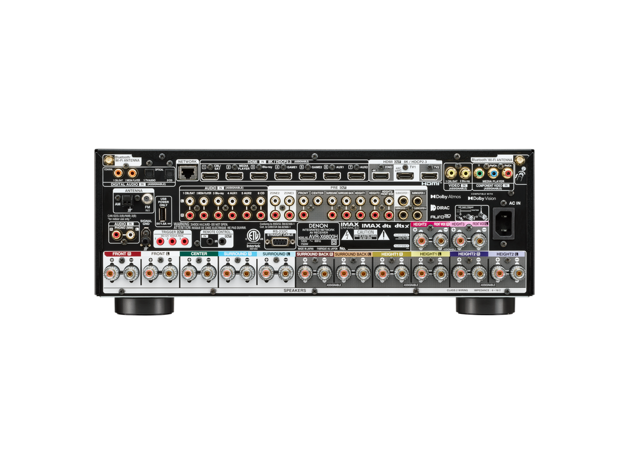 DENON AVR-X6800H - Receiver AV 8K de 11,4 canais, com HEOS® integrado e Dolby Atmo, 140 Watts - Imagem 3