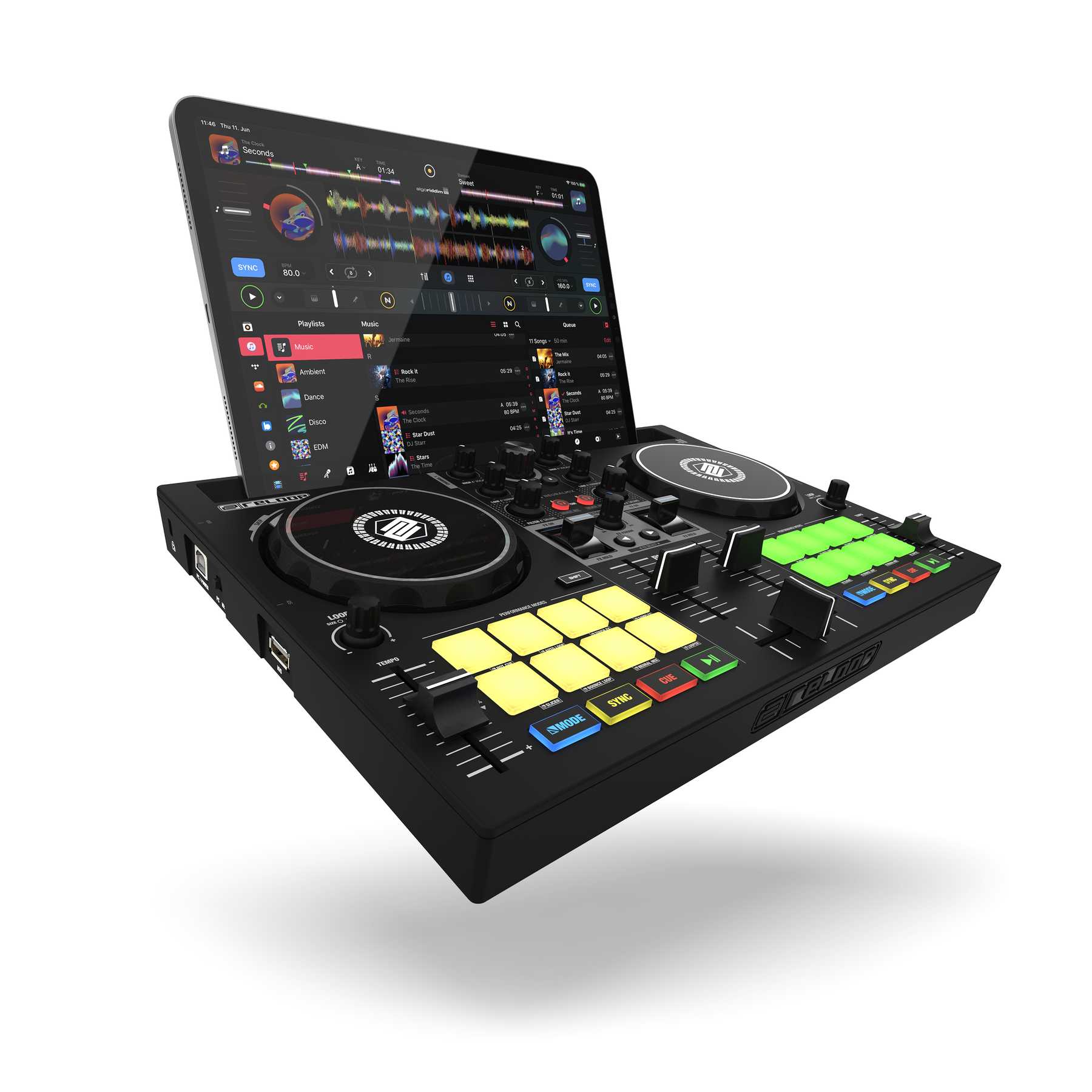 RELOOP Buddy - Controlador DJ compacto de 2 decks para iOS, iPadOS, Android, Mac e PC - Imagem 9