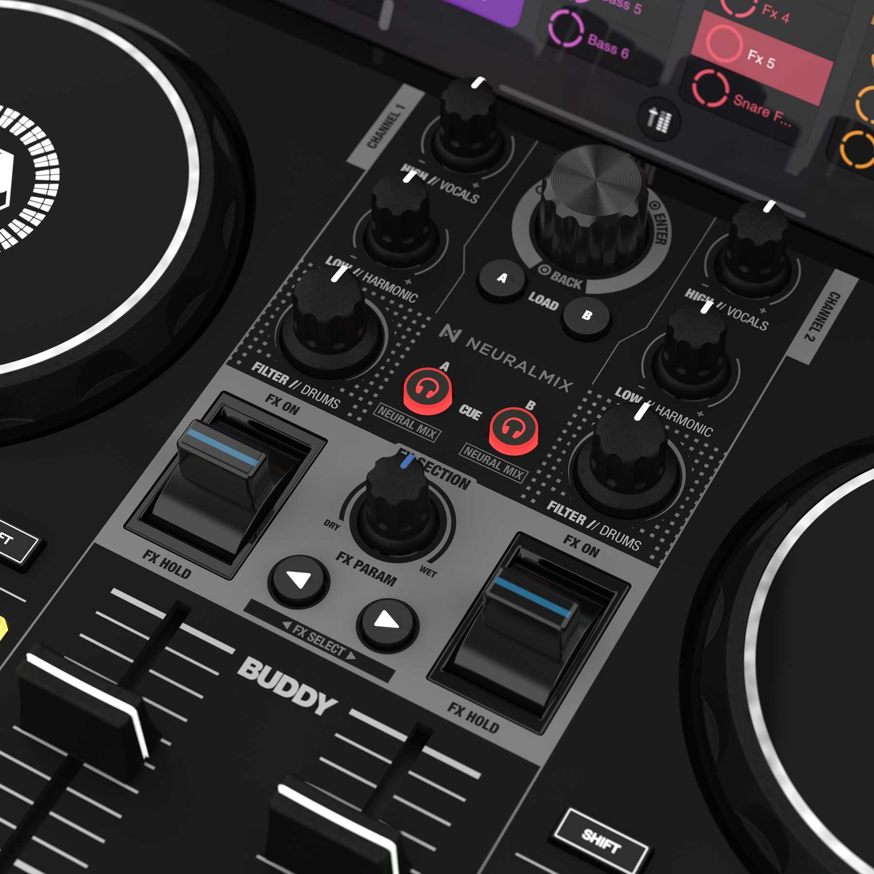 RELOOP Buddy - Controlador DJ compacto de 2 decks para iOS, iPadOS, Android, Mac e PC - Imagem 11