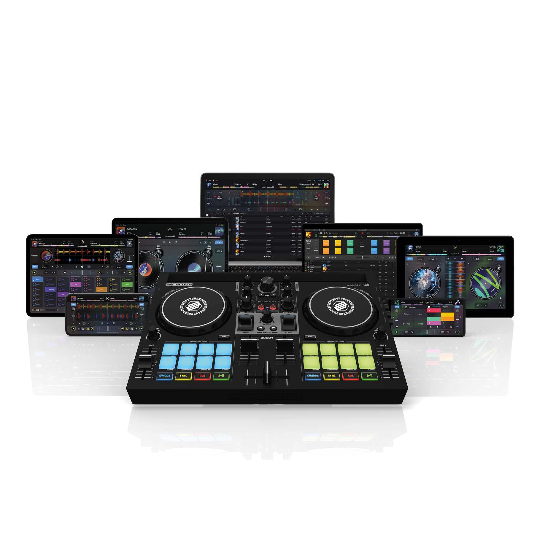 RELOOP Buddy - Controlador DJ compacto de 2 decks para iOS, iPadOS, Android, Mac e PC - Imagem 7