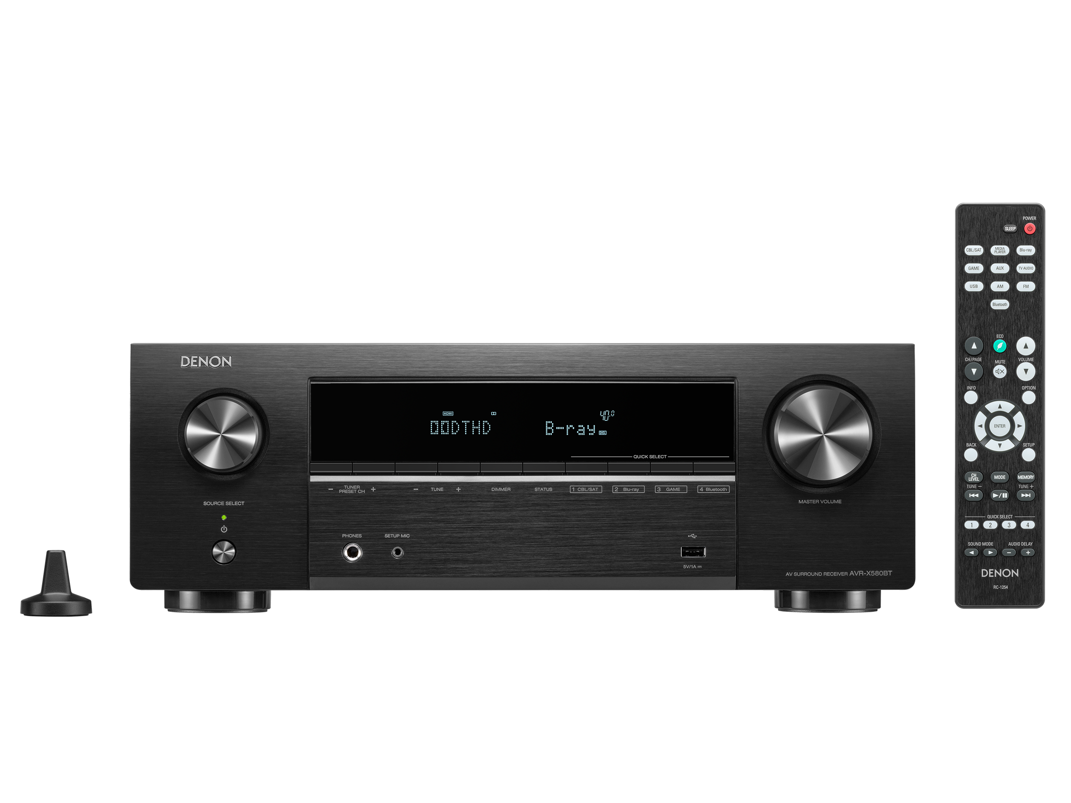 DENON AVR-X580BT - Receiver AV, 8K, 5.2 Canais, HDR10+, Dolby Vision e Dynamic HDR, ARC/eARC, Dolby TrueHD e DTS-HD Master Audio, 70 Watts - Imagem 3