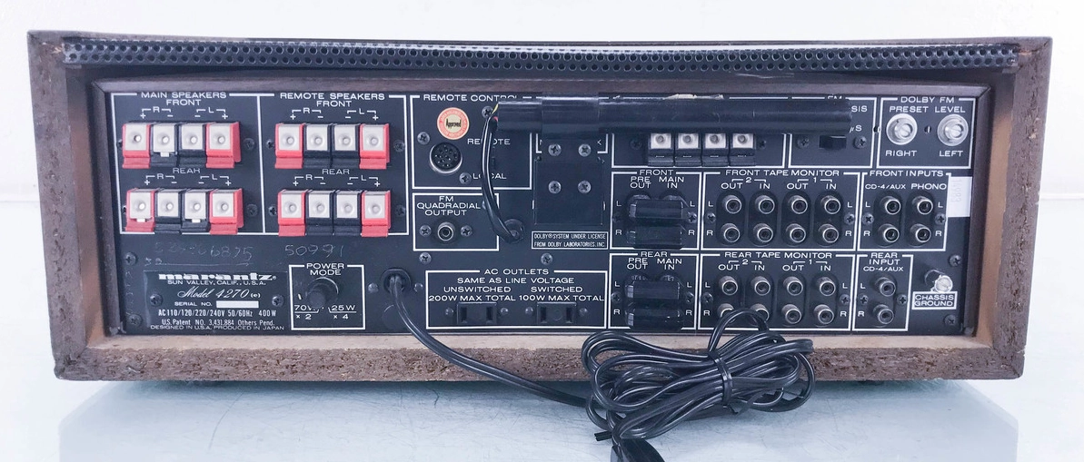 MARANTZ 4270 AM FM Stereo Receiver Quadrifônico, 70 Watts RMS - Imagem 4