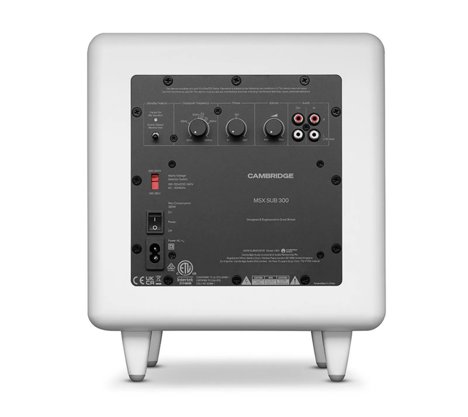 CAMBRIDGE AUDIO MSX Sub 300 - Subwoofer Compacto Ativo 8", Bivolt, 300 Watts, (Cores White e Black) - Imagem 8