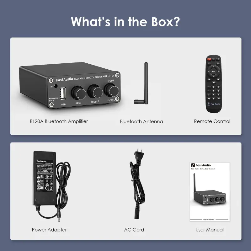 FOSI AUDIO BL20A Mini Amplificador Integrado com Bluetooth 100 watts - Imagem 2