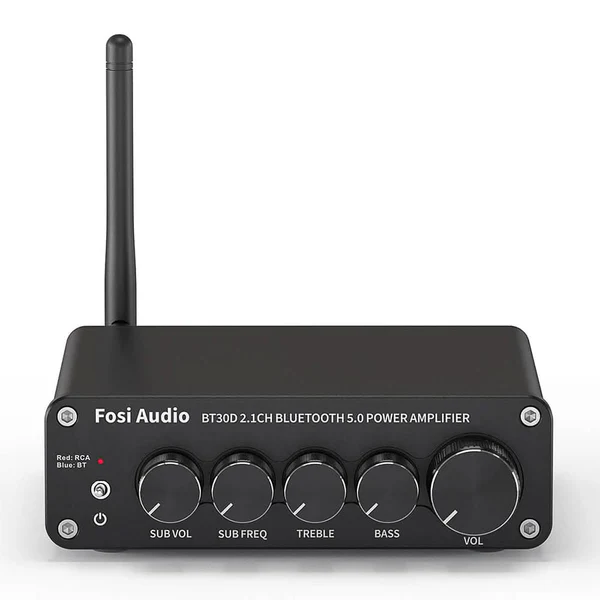 FOSI AUDIO BT30D BT Amplificador Integrado Classe D, 2.1 Canais, 50 Watts