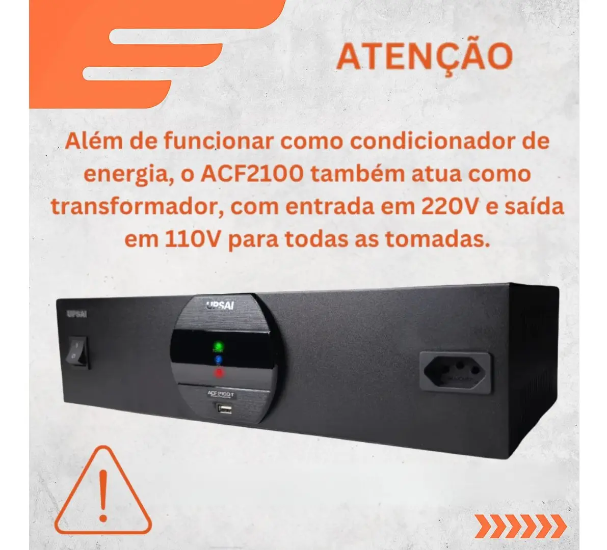 UPSAI ACF-2100T Condicionador e Transformador de Energia 220/120 volts - Imagem 4