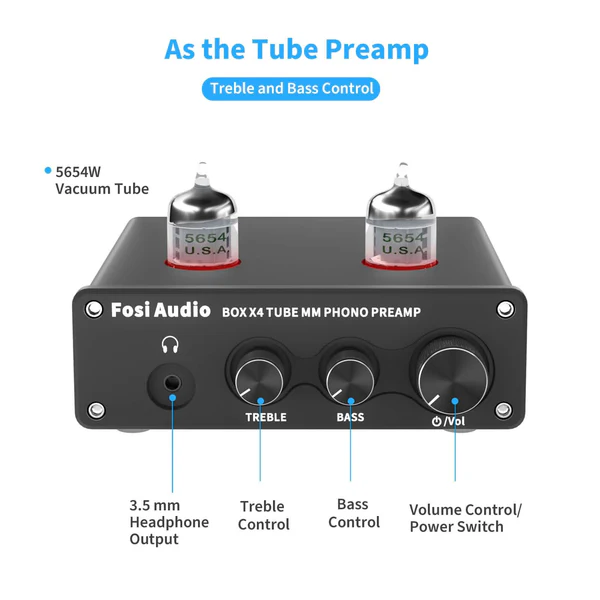FOSI AUDIO BOX X4 Pré-Amplificador de Phono MM Valvulado - Imagem 3