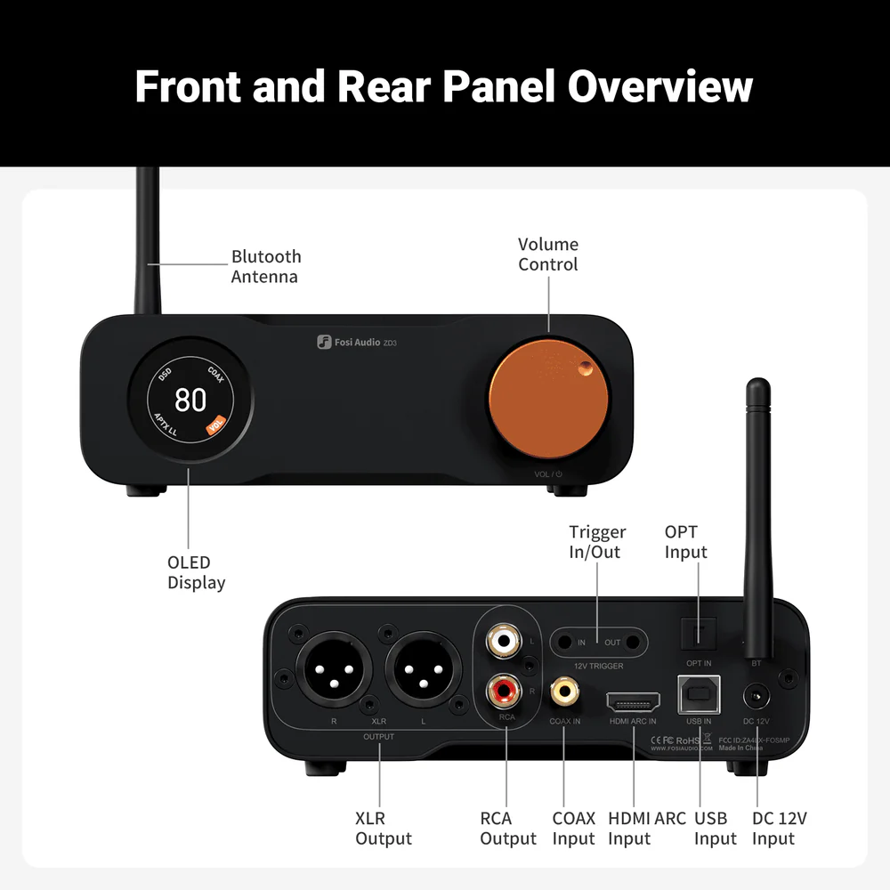 FOSI AUDIO ZD3 Conversor DAC Bluetooth - Imagem 4