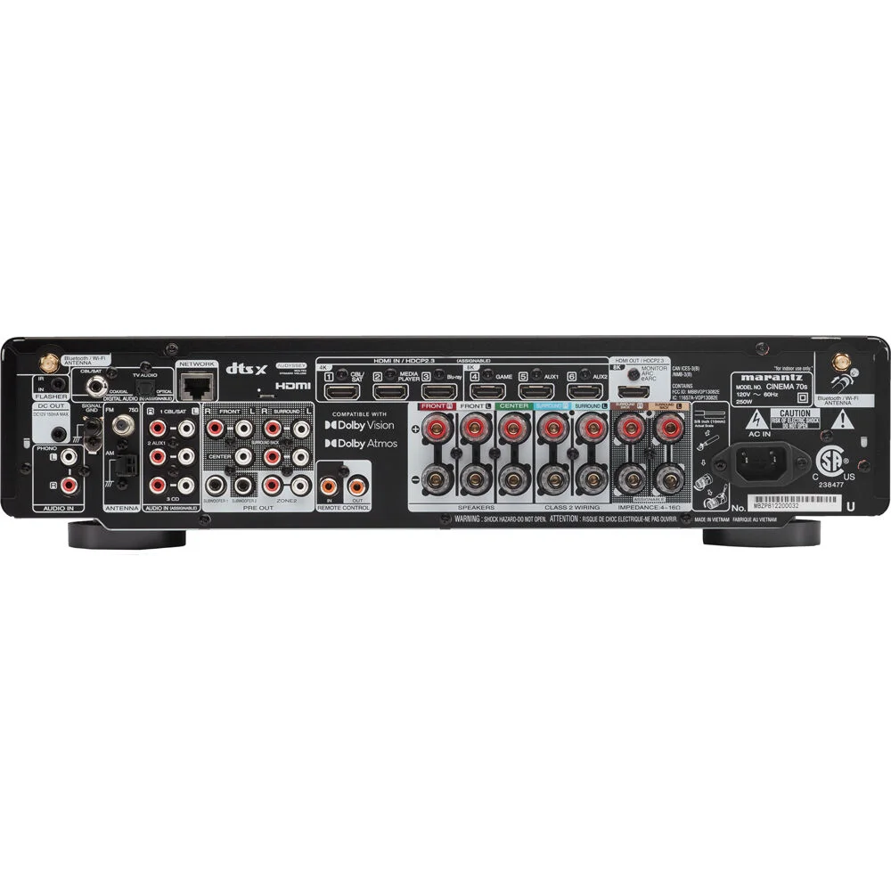 MARANTZ Cinema 70S Slim 8K, 7.2, eARC, DTS:X, Atmos, 50 Watts, 110V - Imagem 4